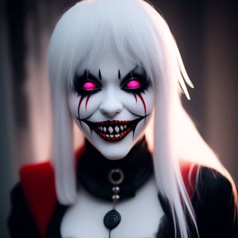 creepy anime girl smile