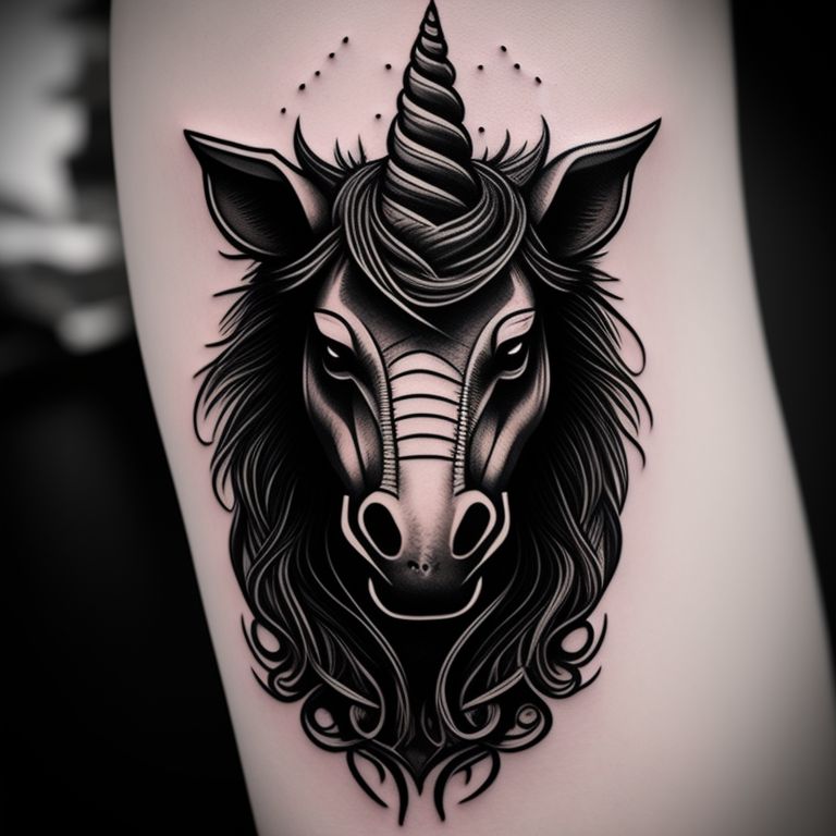 Evil Unicorn Tattoo