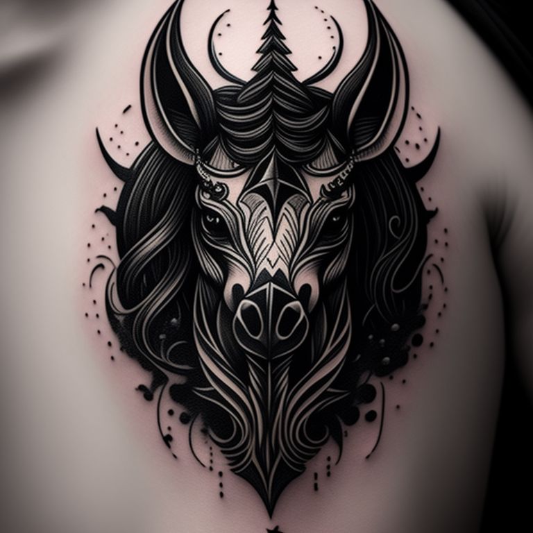 evil unicorn tattoo