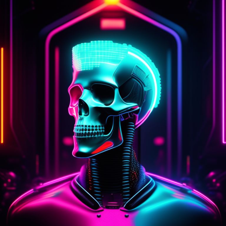 droopy-bison709: cyberpunk skull skeleton