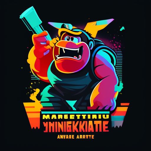 redduck300 donkey kong, arcade game, Sticker, Ecstatic, Vibrant Color