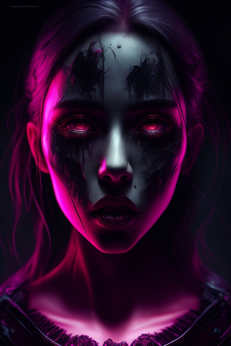 klutzyduck604 Sweet Psycho, in a dark background with subtle hints of