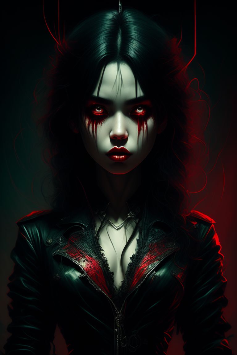 klutzyduck604 Sweet Psycho, in a dark background with subtle hints of