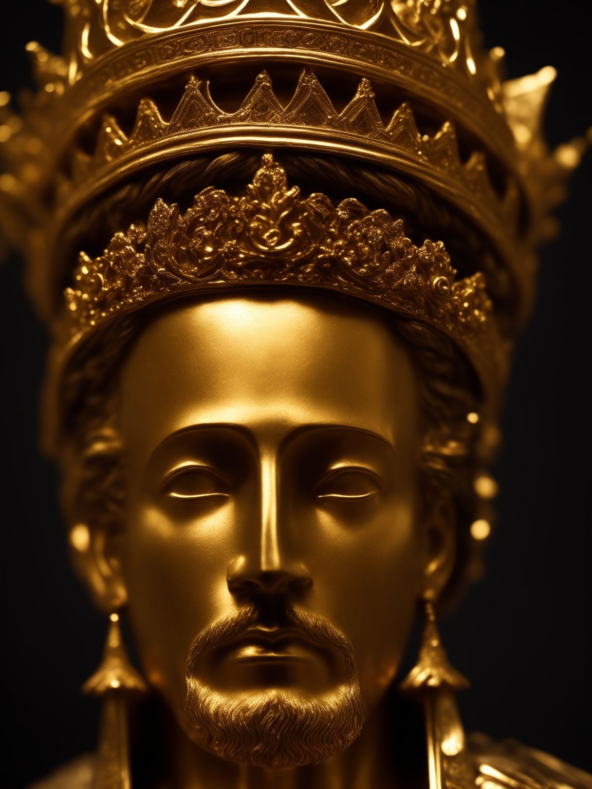 AmigoJC A closeup of the face, King David, high definition, royal crown on head, royal mantle
