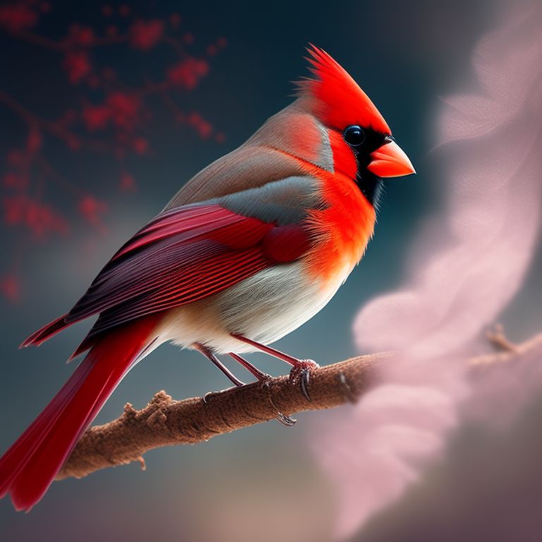 impure-deer189: a red cardinal on a tree branch