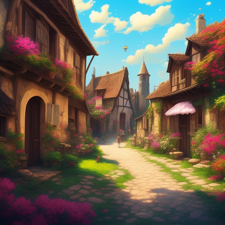 silky-shark789: medieval French Village, dreamy , sunny