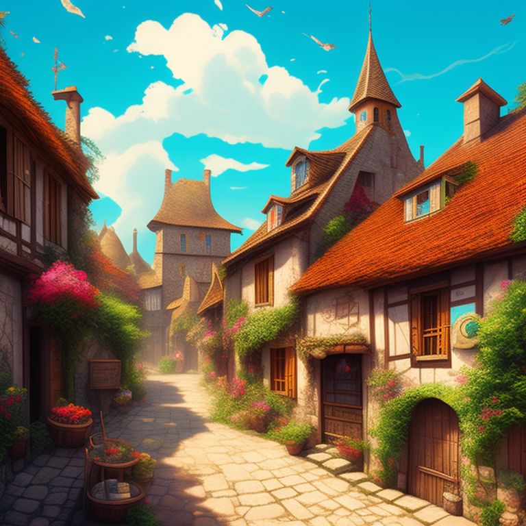 silky-shark789: medieval French Village, dreamy , sunny