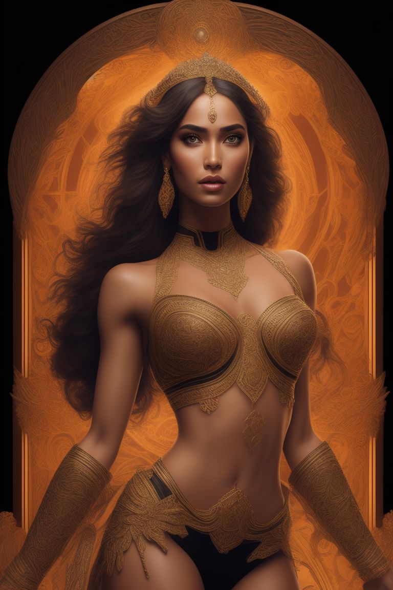 discrete-bee259: Ultra detailed full length portrait of a woman in dramatic  lighting,model eva andressa, black hair, gif, Goddess of War, Art by  Stjepan Sejic , Comic character, High quality model, Cinematic character