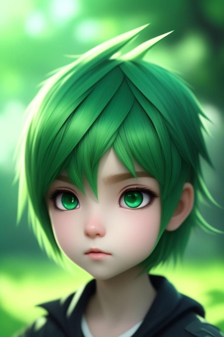 pastel green hair boy