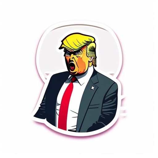 red-duck300: angry Donald Trump, Sticker, Blissful, Warm Colors ...