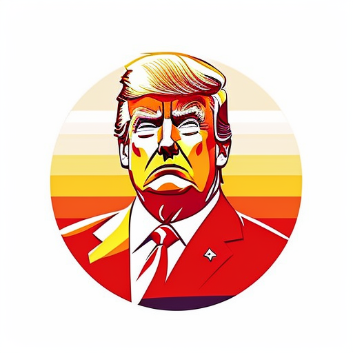 Red-duck300: Donald Trump, Sticker, Blissful, Warm Colors, Algorithmic 