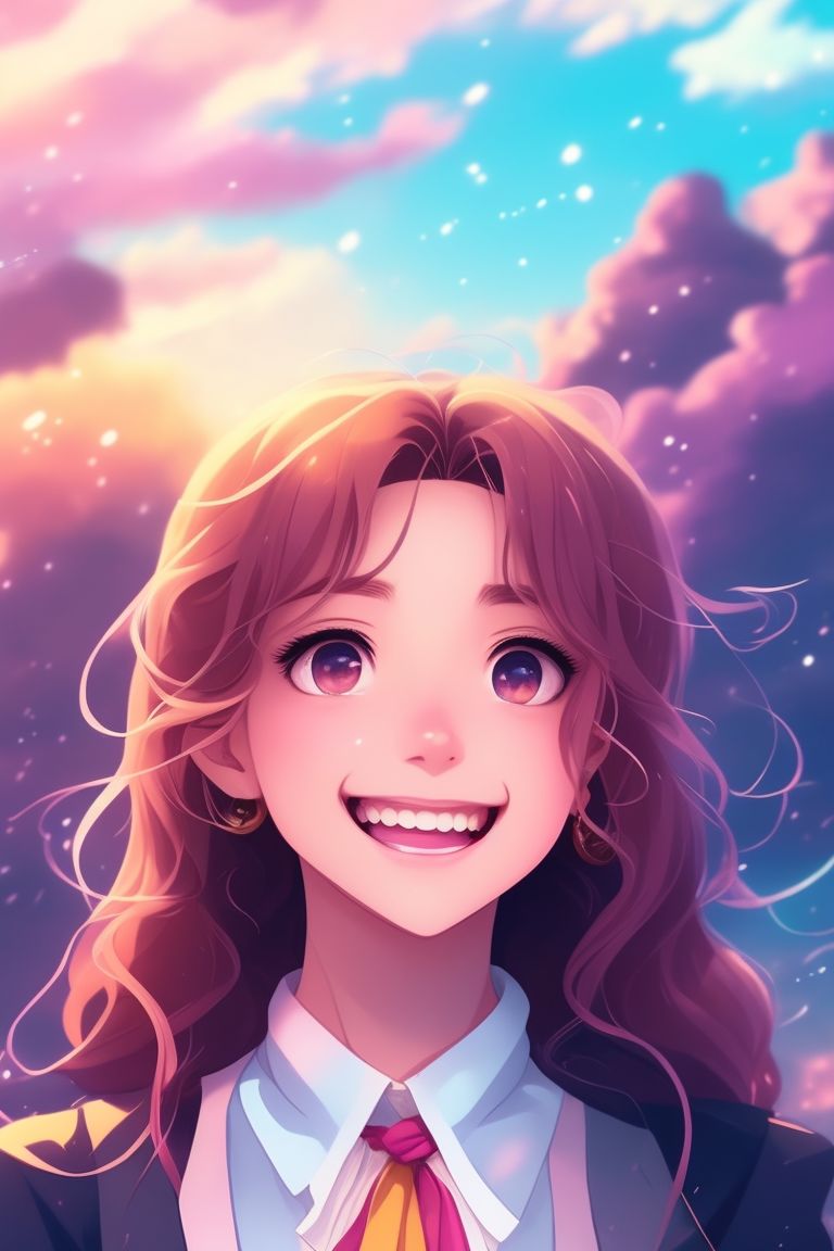 lanky-heron794: The much-loved and very intelligent character Hermione  Granger from the Harry Potter series, her gorgeous and captivating smile  exudes pure joy happiness and positivity, lifelike, perfect face, cute,  full body, stunning