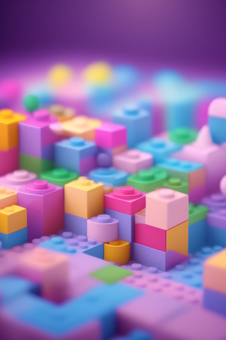 rowdy-tapir907: lego bricks creation organizing events ,soft lighting, soft  pastel colors, 3d icon clay render, blender 3d, pastel background