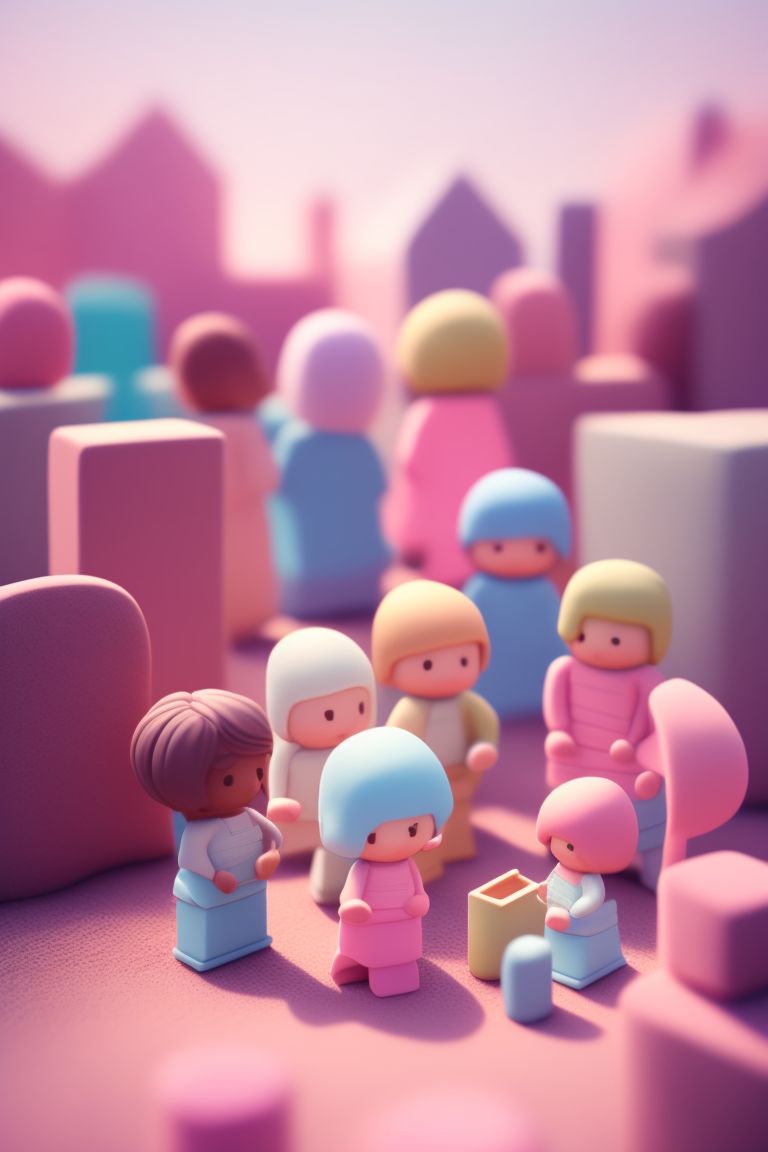 rowdy-tapir907: lego bricks creation organizing events ,soft lighting, soft  pastel colors, 3d icon clay render, blender 3d, pastel background