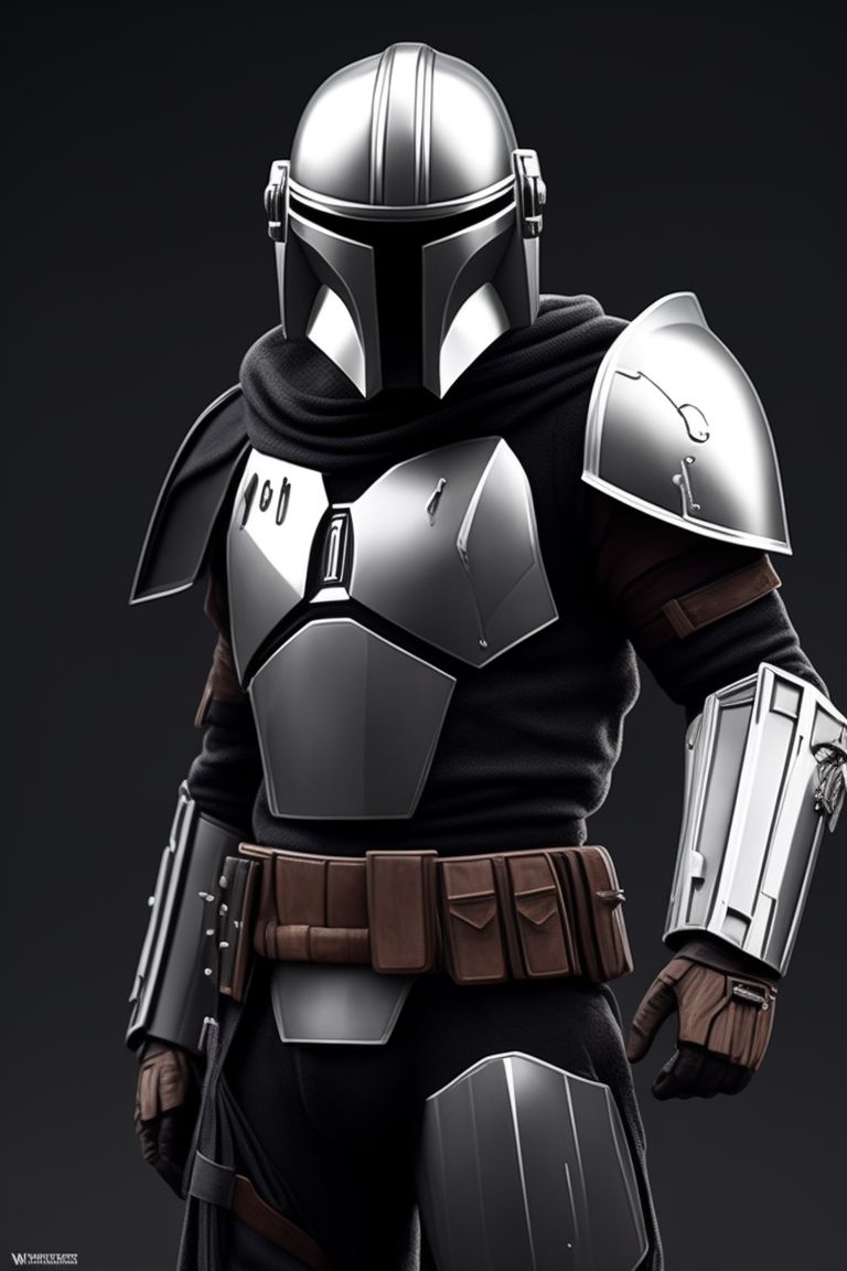 Vparratv: Mandalorian is dark silver armor with off-white colored ...