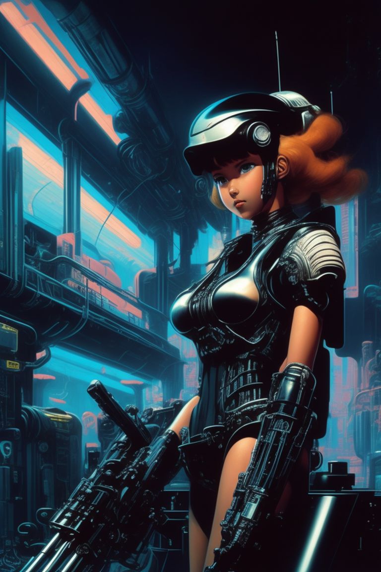 NAT_W: A young girl with a good figure in the form of a robot.