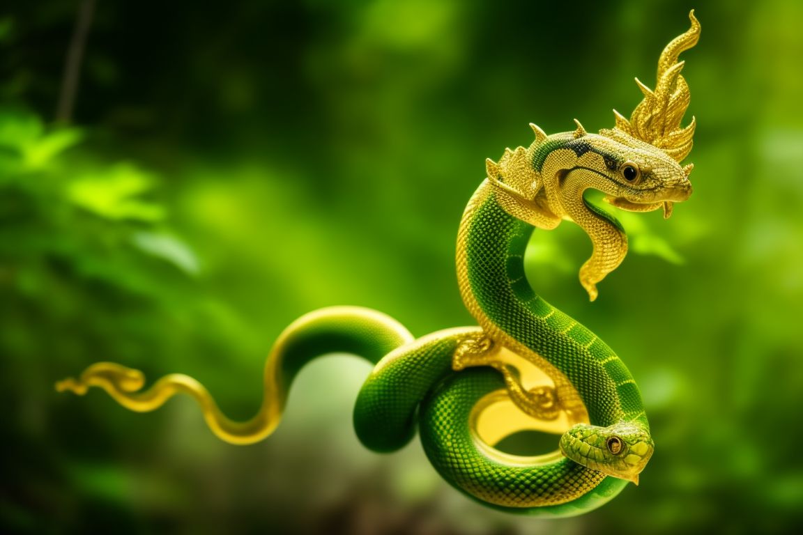 hard-chough87: Ultra Realistic photography, big gold snake Thai Naga