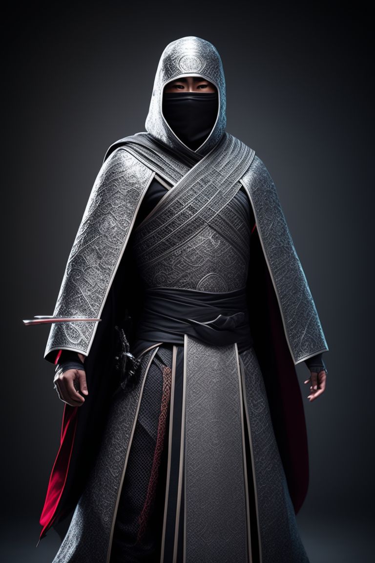 Premium AI Image  Mysterious 3D shadow ninja a stealthy assassin cloak  shadow armor katanas sword game character