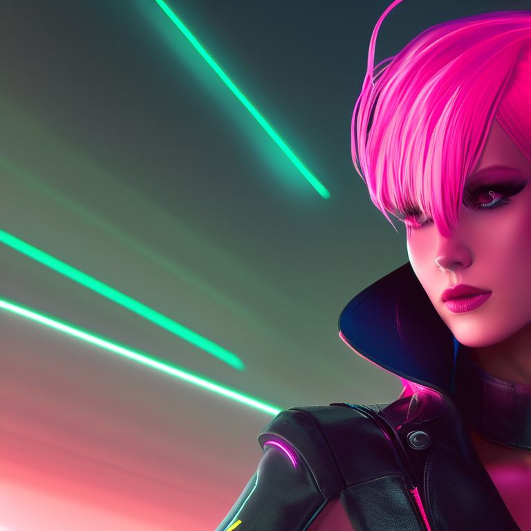 immense-owl96: pink haired cyberpunk girl