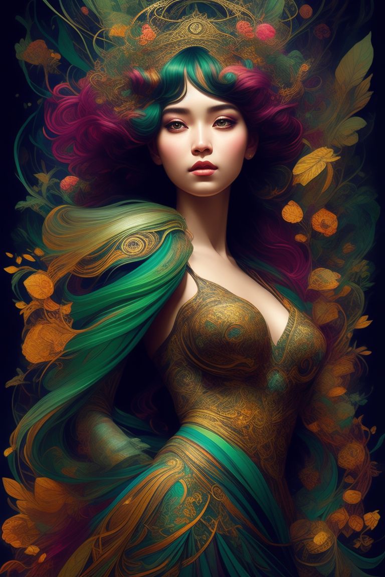MINIDEM: mid-length portrait to the waist, forest magician, beautiful ...
