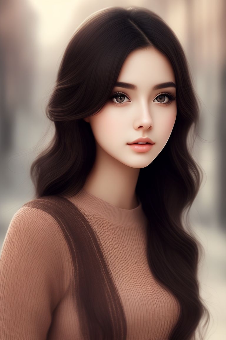 delayed-mule346: Girl with dark brown hair and peach dress