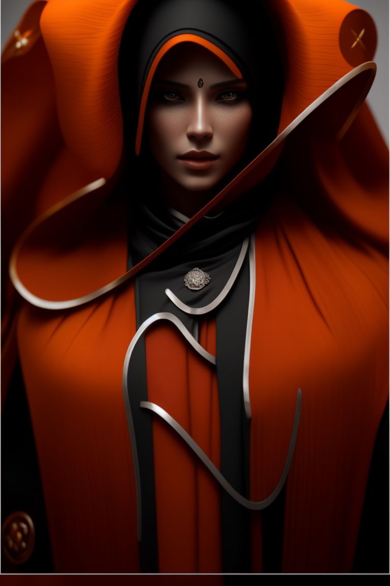 dark orange, Realistic, magician, Portrait, finely detailed mage's cloak, intricate design, Silver, silk, Cinematic lighting, straight, 8k, fullbody