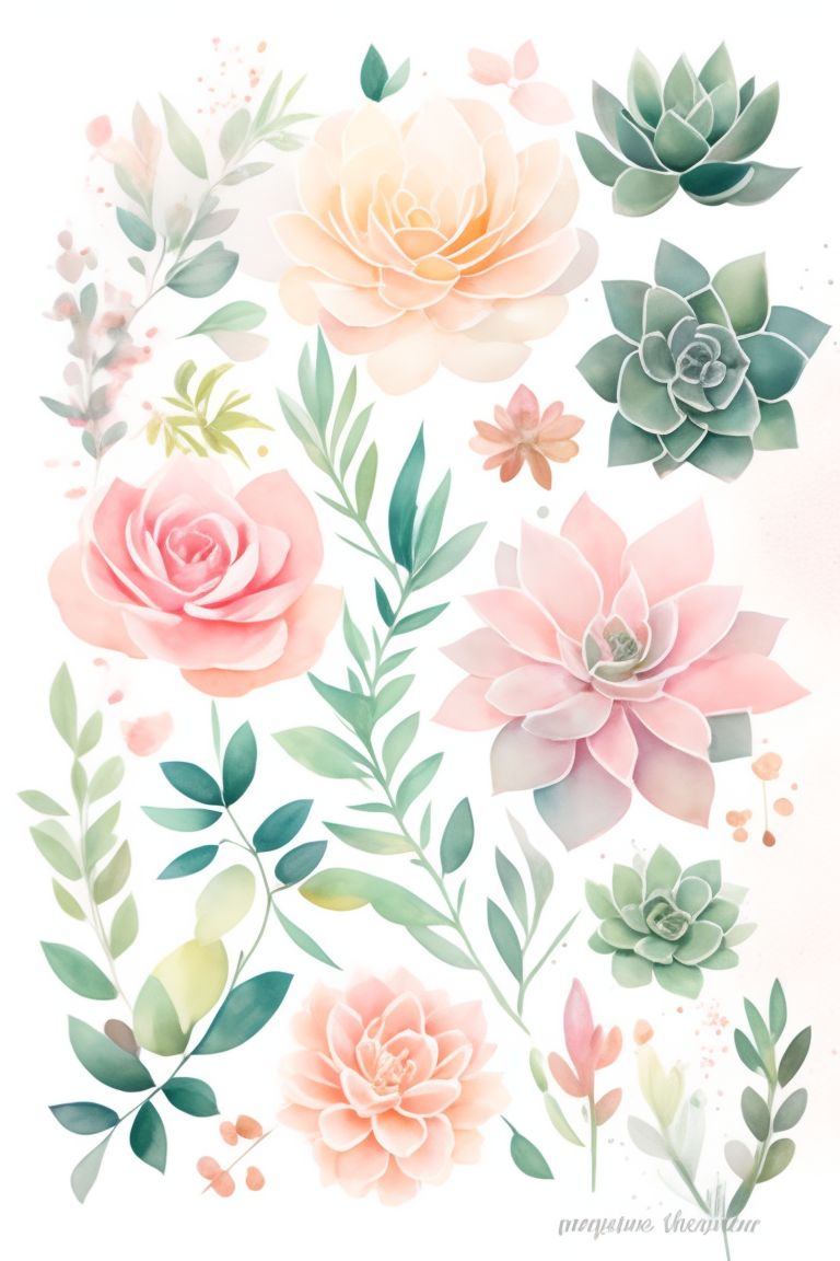 Mantio.eu: Succulent, Whimsical Colors, Pastel Color Palette, Splatter 