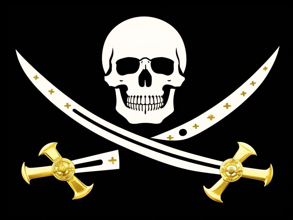 Gold Skull & Cross Bones Pirate Eye Patch