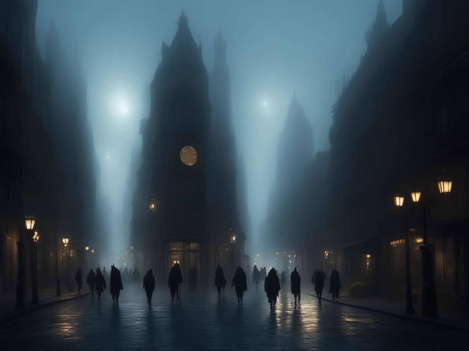 tinted-emu618: A dark, foggy street in Victorian-era London. The ...