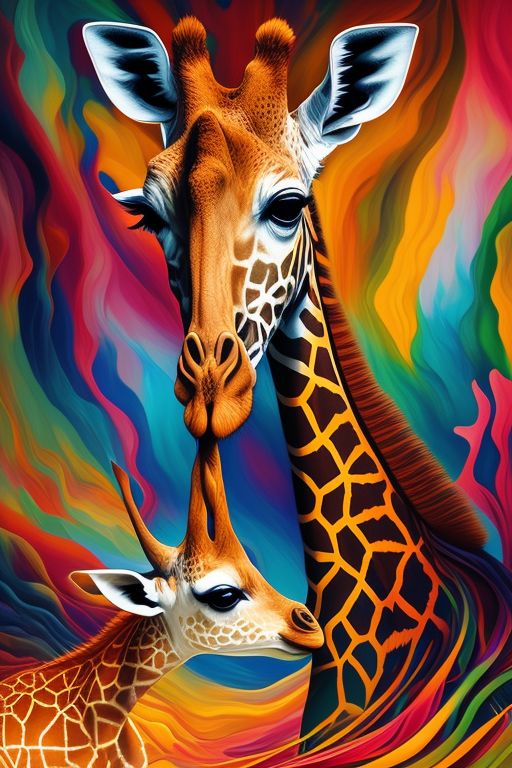 impure-deer189: Mother giraffe kissing baby giraffe on its head