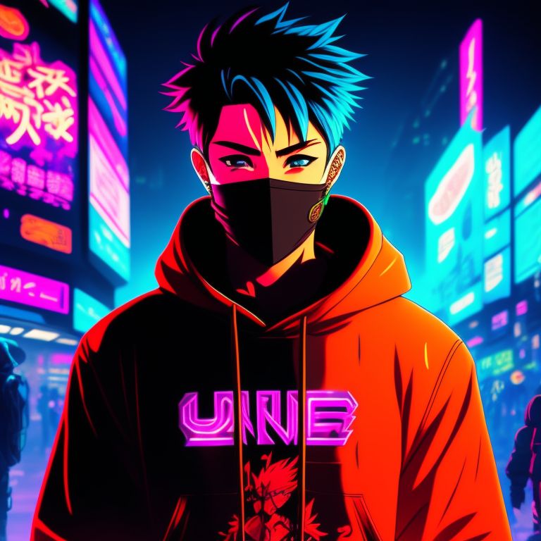 Anime boy black hoodie sale