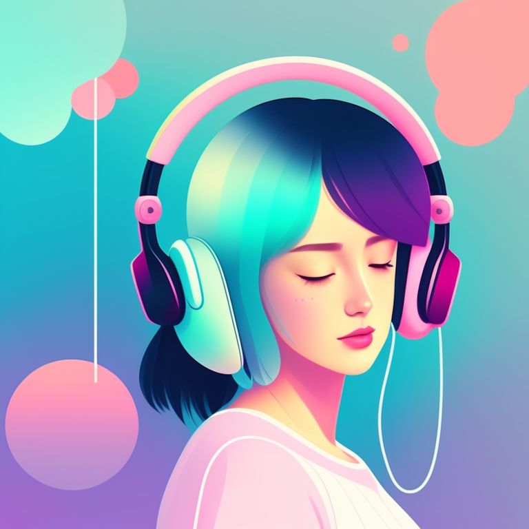 scary-grouse743: A girl listening music with headphone in her universe