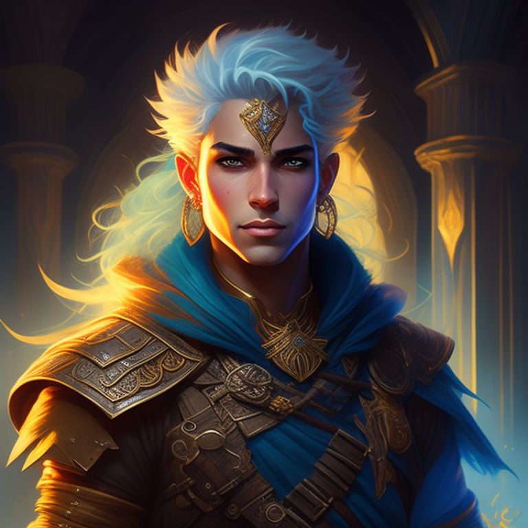 male air genasi, ultra detailed fantasy, dndbeyond, bright, colourful, realistic, dnd character portrait, pathfinder, pinterest, art by ralph horsley, dnd, rpg, portrait, Fantasy character art, Fantasy art, Dirty, young genasi