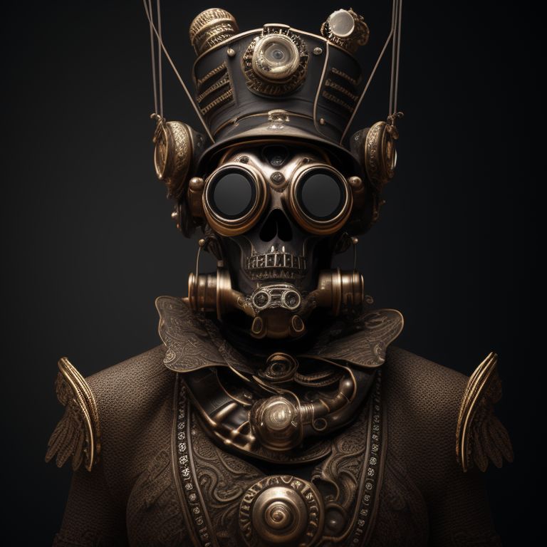 LEFTISTRESISTER: portrait of a steampunk bronze skull wearing a ...