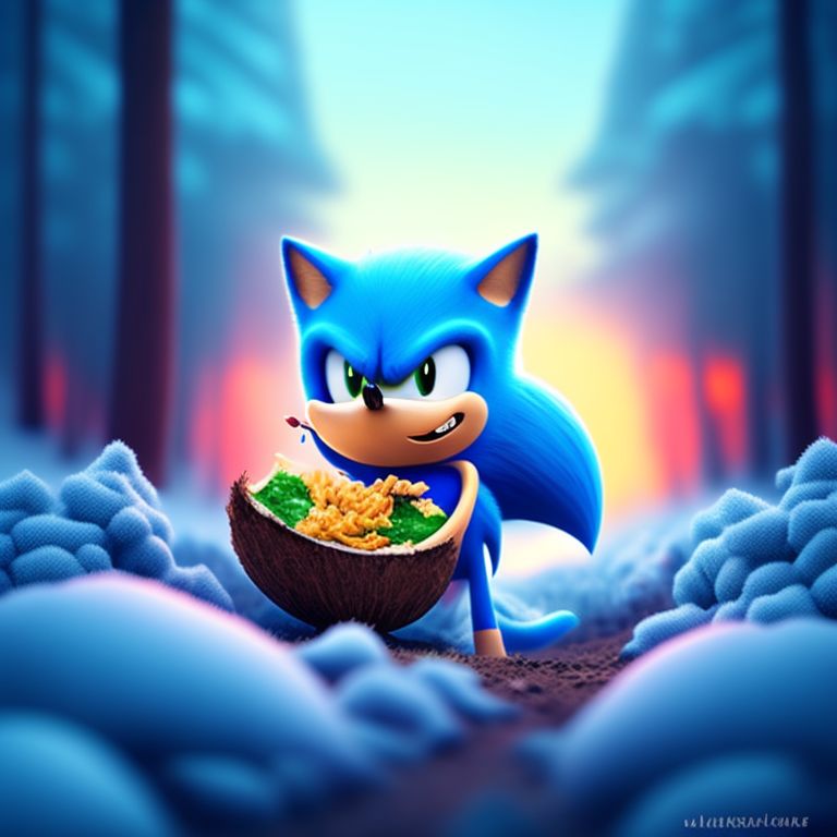 arcticlion468 sonic eating a coconut