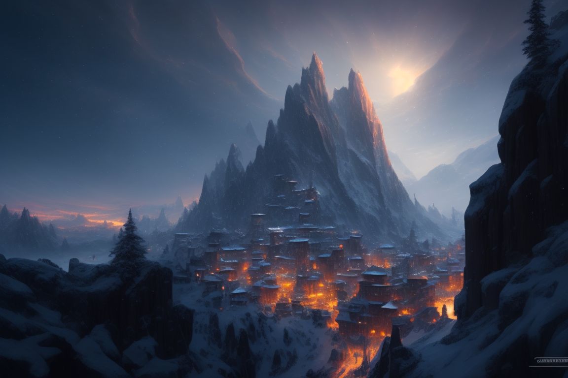 fantasy mountain city