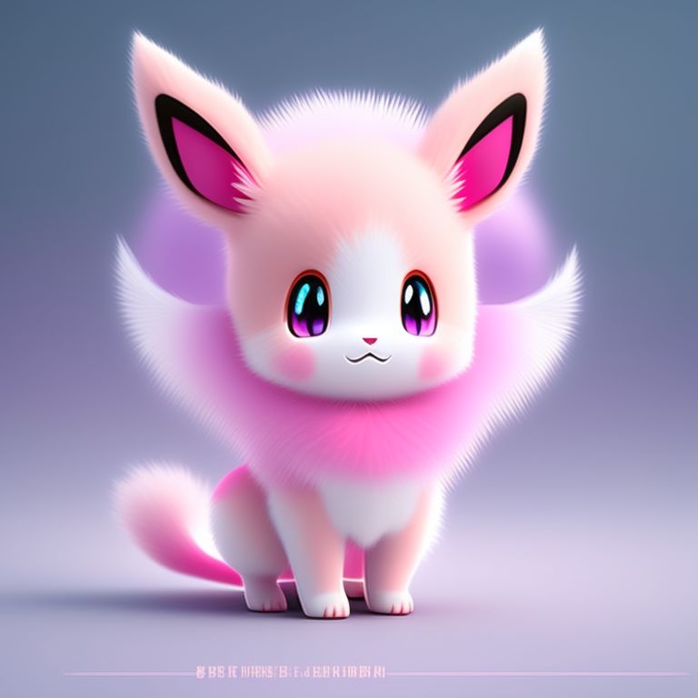 KookyCreator: anime, pokemon, kawaii cute pink eevee fused with mew