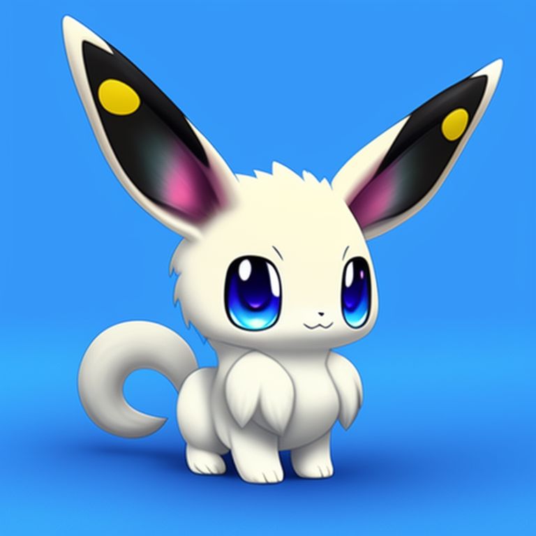 KookyCreator: anime, pokemon, kawaii cute blue eevee fused with mew