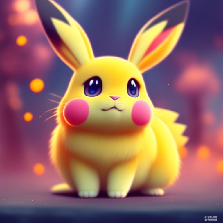 KookyCreator: anime, pokemon, kawaii cute yellow-orange rabbit with blue  tufts on the ears