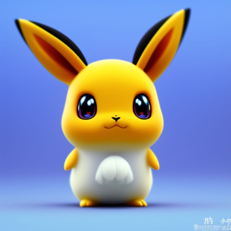 KookyCreator: anime, pokemon, kawaii cute yellow-orange rabbit with blue  tufts on the ears