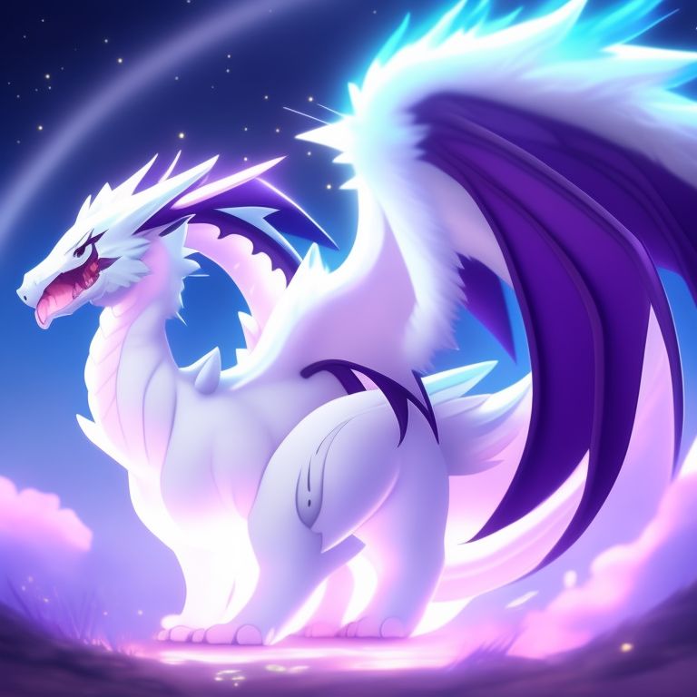 KookyCreator: anime, pokemon, kawaii cute white dragon with purple ...