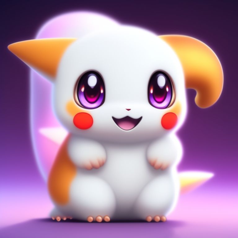 KookyCreator: anime, pokemon, kawaii cute white charmander with purple eyes