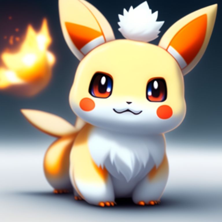 KookyCreator: anime, pokemon, kawaii cute white charmander fused with white  eevee