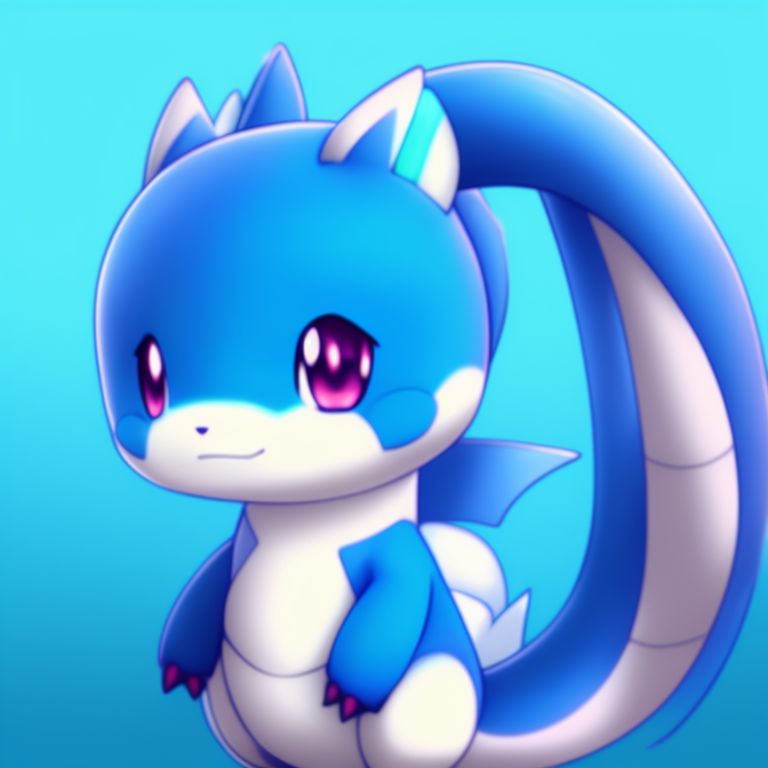 KookyCreator: anime, pokemon, kawaii cute blue eevee fused with mew