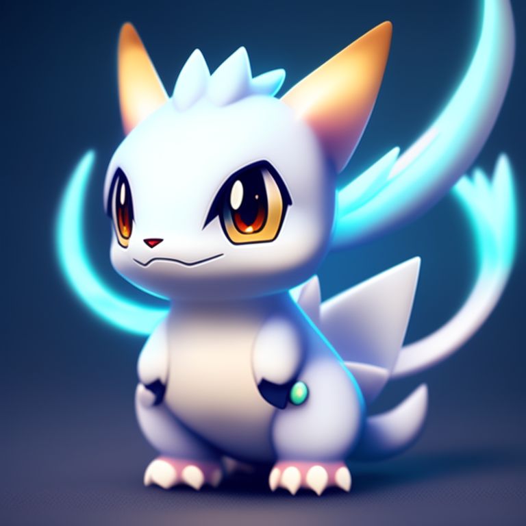 KookyCreator: anime, pokemon, kawaii cute white raptor dragon