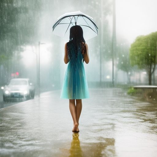 Wealthy-clam740: In The Rain, The Girl Stood With Her Transparent Night 