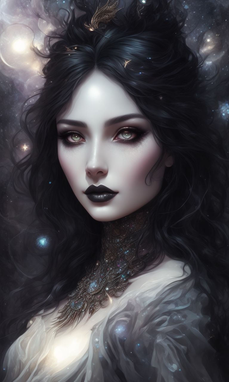 Jaya_Hess: beautiful celestial goddess, beautiful eyes, gothic style ...