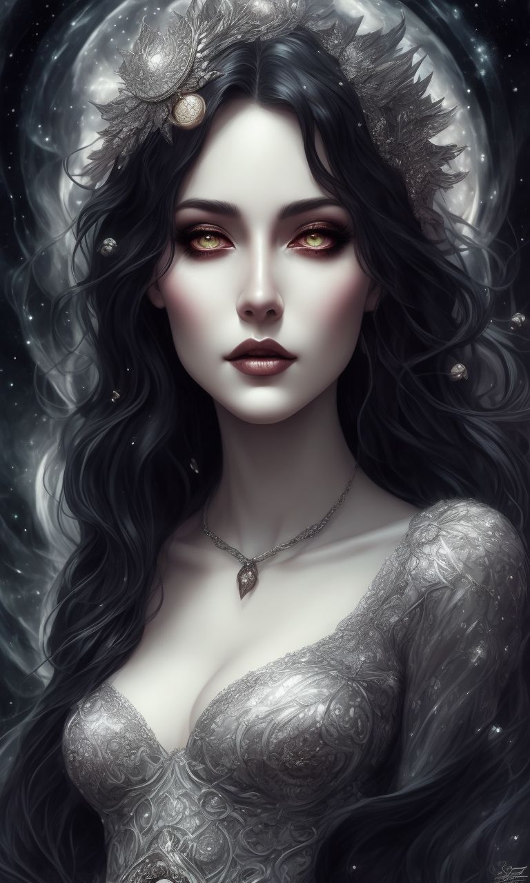 Jaya Hess Beautiful Celestial Goddess Beautiful Eyes Gothic Style Forest Sence Moon Sence