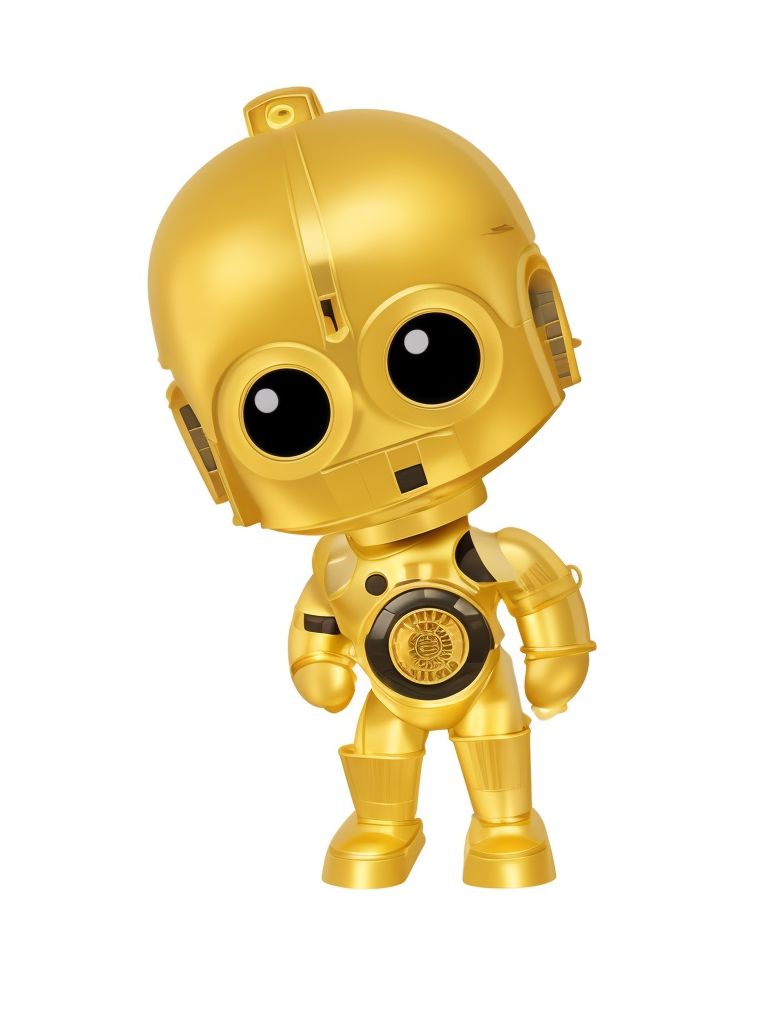 C-3PO of Star Wars, Cartoon, Clip Art, Cute, Full body, White background