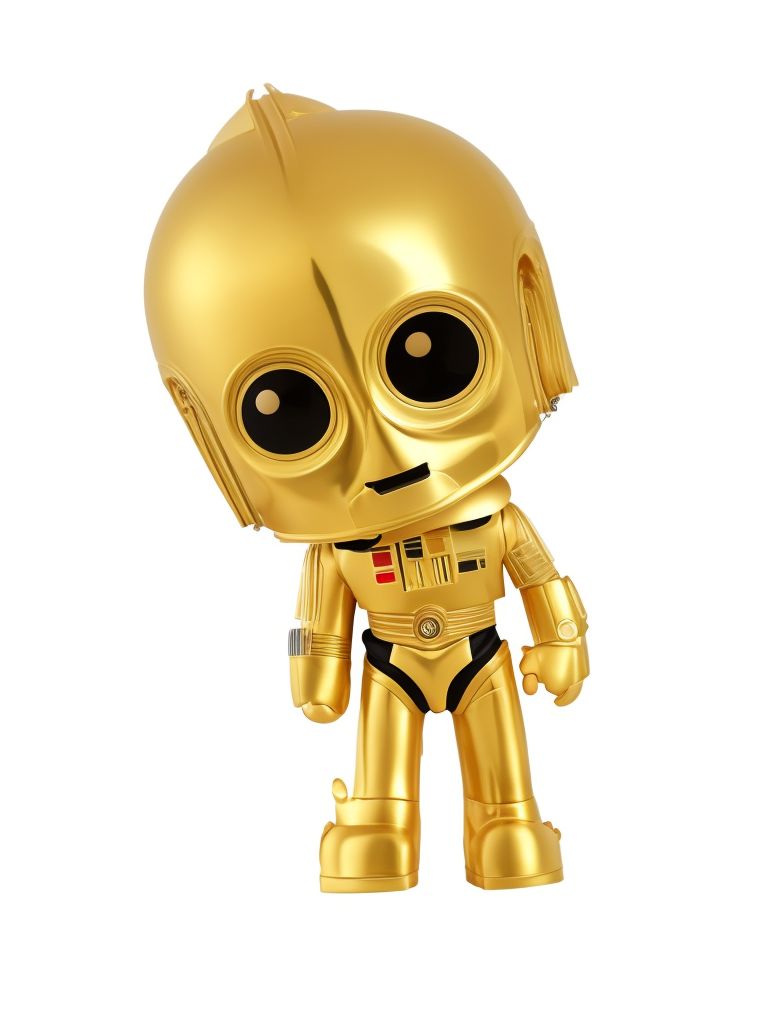 C-3PO of Star Wars, Cartoon, Clip Art, Cute, Full body, White background